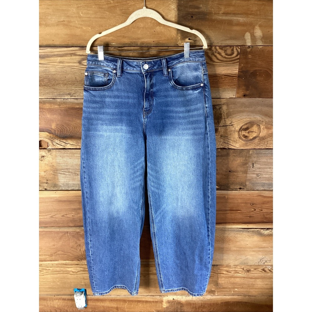Quince Jeans Women 30x27 Blue Denim Bella Stretch Wide Barrel High Rise Wide Leg